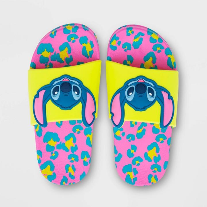 Girls' Disney Lilo & Stitch Slide Sandals - Pink 5-6 - Disney Store, Girl's,