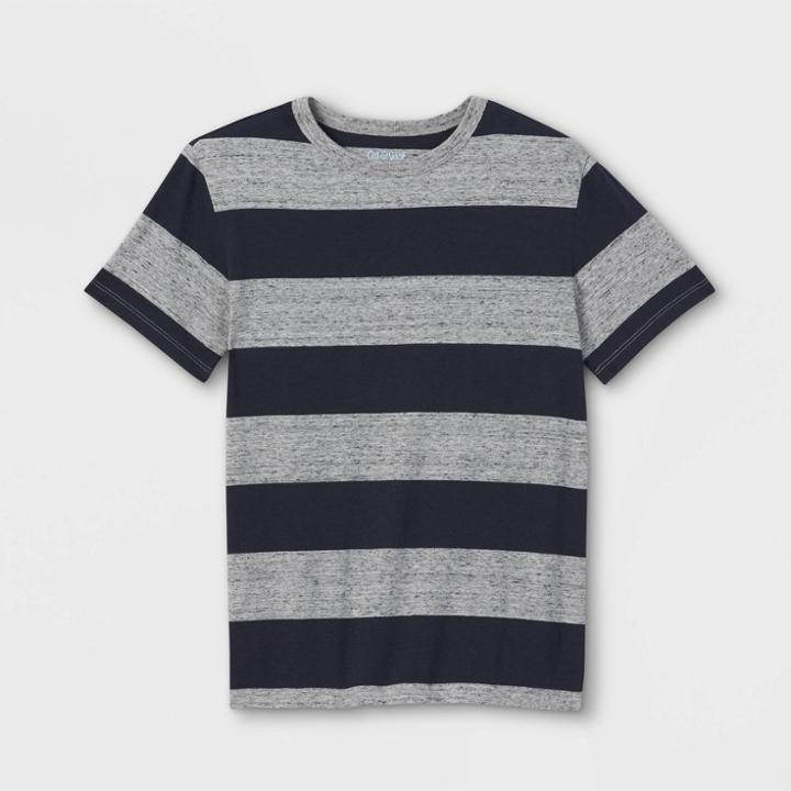 Boys' Rugby Striped Short Sleeve T-shirt - Cat & Jack Navy