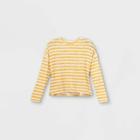 Girls' Striped Knit Long Sleeve T-shirt - Art Class Yellow