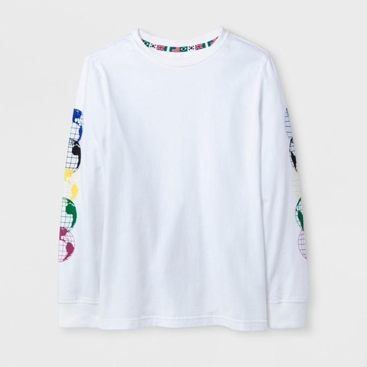 Boys' World Tour Graphic Long Sleeve T-shirt - Art Class White