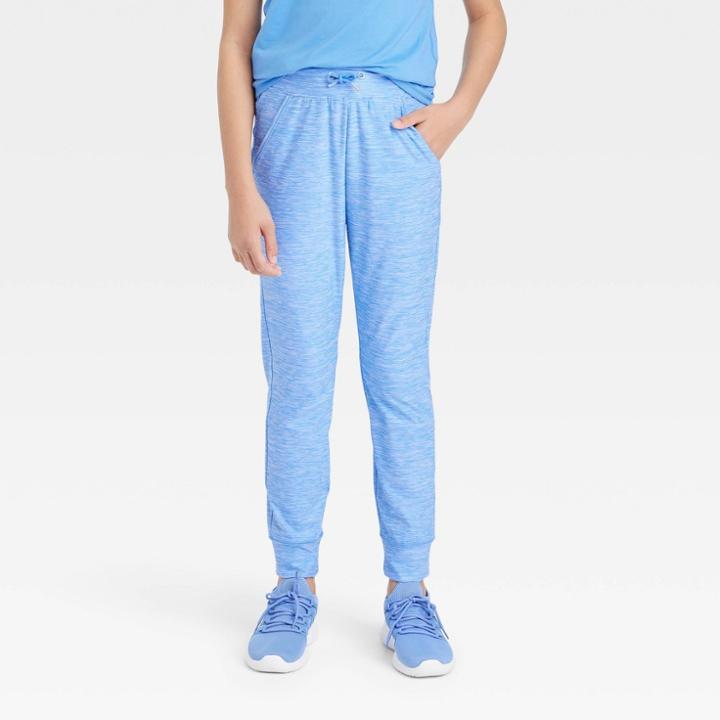 Girls' Soft Stretch Joggers - All In Motion Aqua Blue