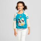 Girls' Football Dogs Baseball 3/4 Sleeve T-shirt - Cat & Jack Blue