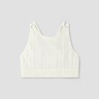 Girls' High Neck Crochet Bralette - Art Class Cream