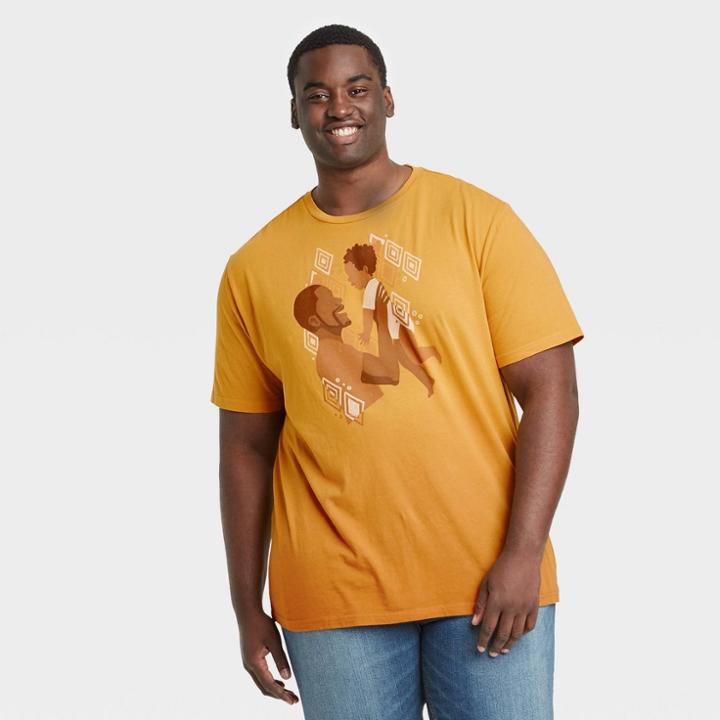 Ev Black History Month Black History Month Men's Big & Tall Father/son Short Sleeve Graphic T-shirt - Yellow