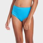 Girls' Cyber Ribbed High-waist Swimsuit Bottom - Art Class Turquoise Blue
