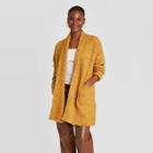 Women's Boucle Open-front Cardigan - A New Day Yellow