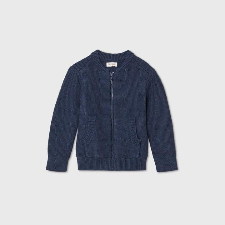 Toddler Boys' Bomber Zip Pocket Cardigan - Cat & Jack Navy