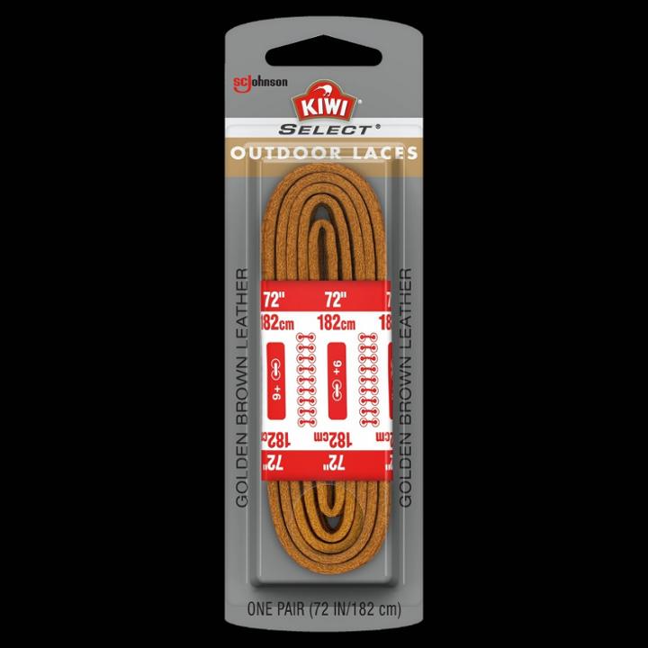 Kiwi Shoelaces Select Od Leather Light Brown, Adult Unisex
