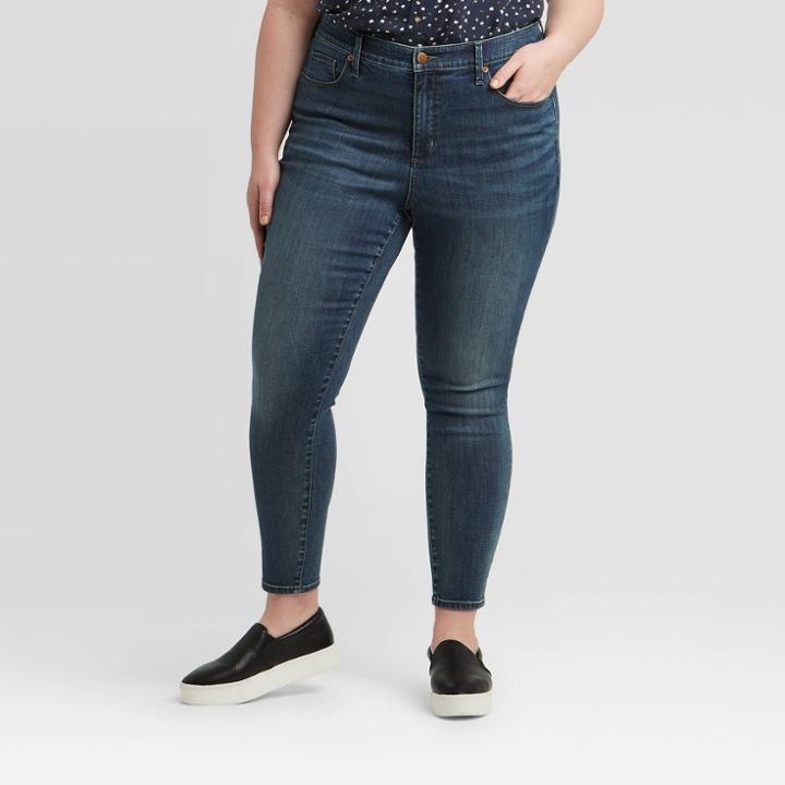 Women's Plus Size High-rise Skinny Jeans - Universal Thread Dark Wash 24w, Women's, Blue