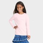 Girls' Long Sleeve T-shirt - Cat & Jack Light Pink
