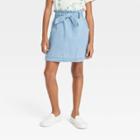 Girls' Tie Waist Pull-on Jeans Skirt - Cat & Jack Light Wash