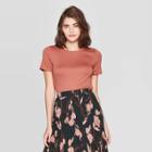 Petitewomen's Regular Fit Short Sleeve Crewneck T-shirt - A New Day Brown