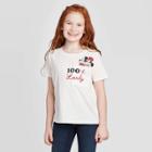 Disney Girls' 100% Lovely Pocket T-shirt - White Xs, Girl's, Beige