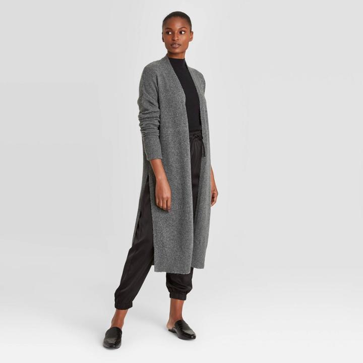 Women's Open-front Cardigan - Prologue Gray
