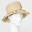 Women's Cloche Hat With Fringe Brim - A New Day Tan