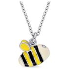 Target Children's Enameled Bee Pendant Necklace With .04 Ct. T.w. Created Crystal In Sterling Silver - (14), Girl's, White