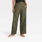 Women's Knit Mid-rise Wide Leg Pants - All In Motion Heathered Olive Green