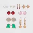 No Brand Simulated Pearl Stone Bar Cube Star Boxed Novelty Earrings, Women's,