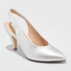 Women's Nettie Wide Width Microsuede Sling Back High Vamp Heeled Pumps - A New Day