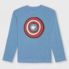 Marvel Boys' Captain America Shield Long Sleeve Graphic T-shirt - Blue