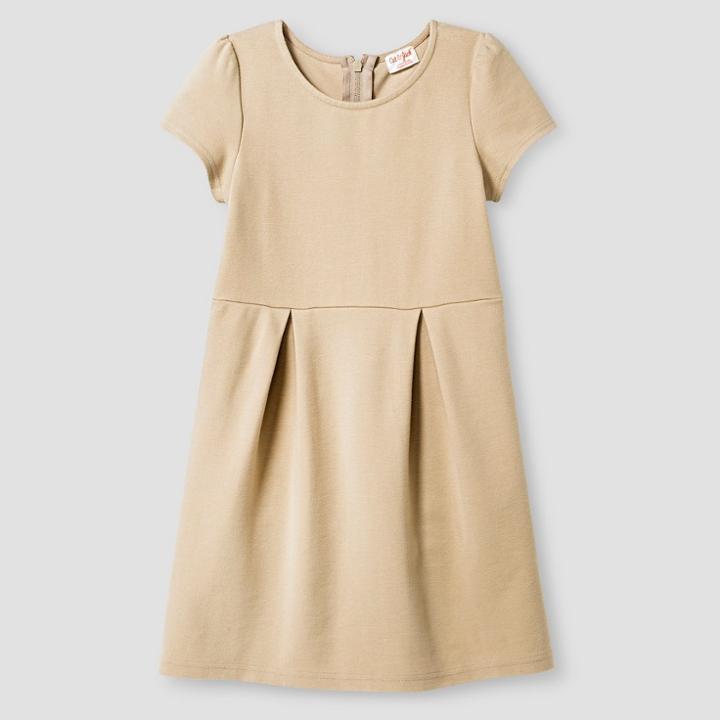 Girls' Short Sleeve Ponte Knit Jumper - Cat & Jack Khaki (green)