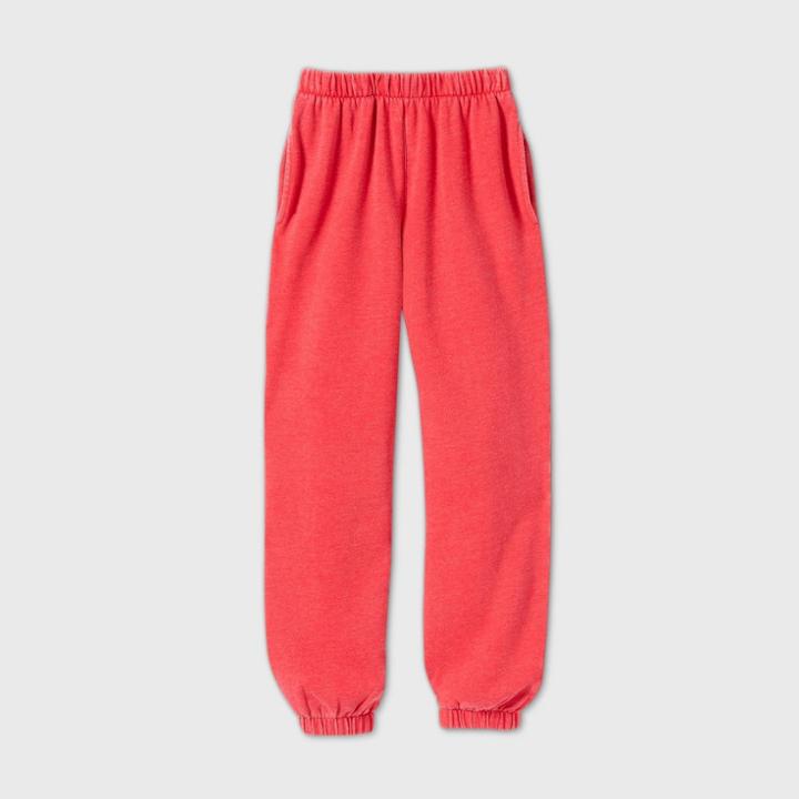 Women's Fleece Lounge Joggers - Colsie Red