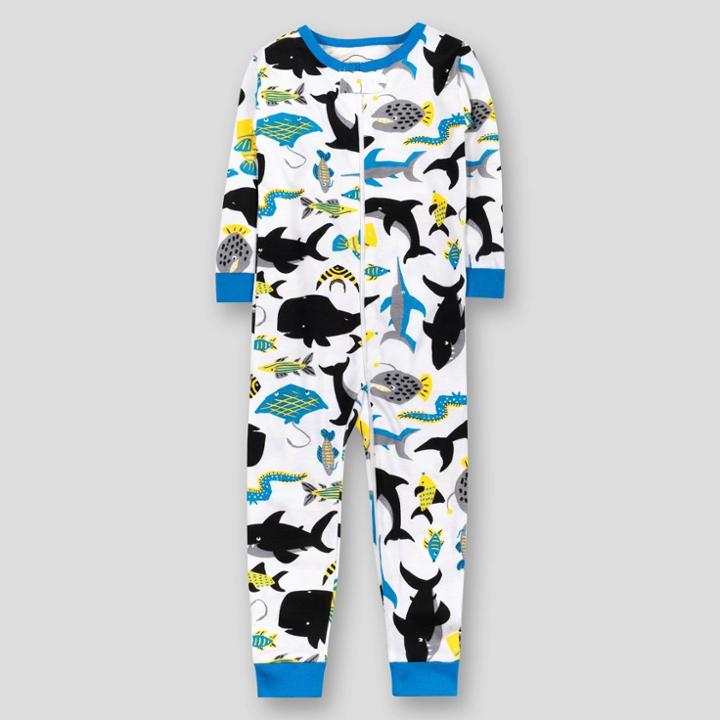 Lamaze Toddler Boys' Deep Sea Organic Cotton Snug Fit Footless Pajama Romper - Blue