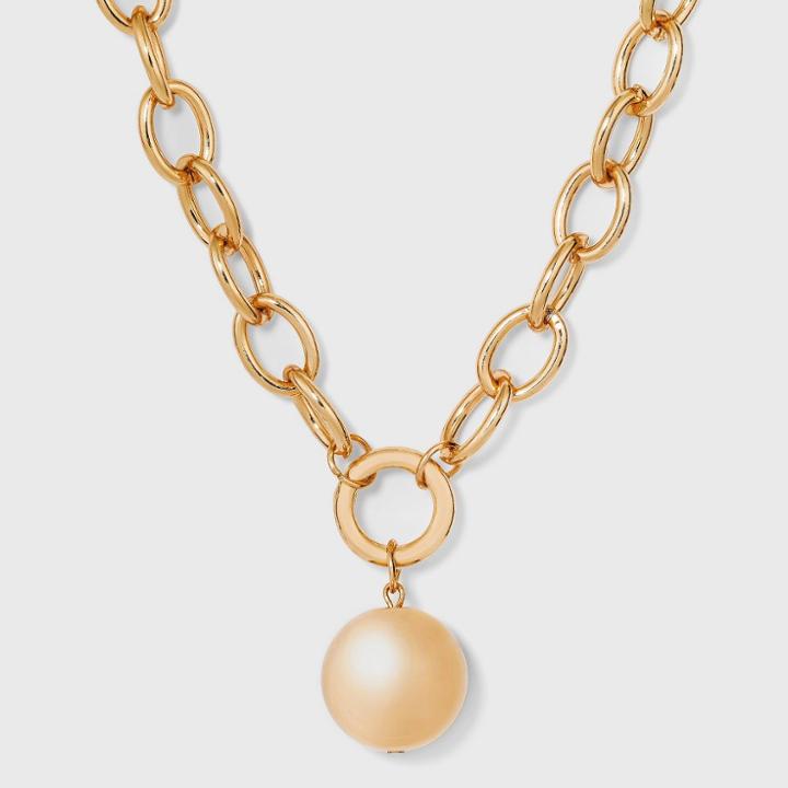 Chain Ball Pendant Necklace - A New Day Gold