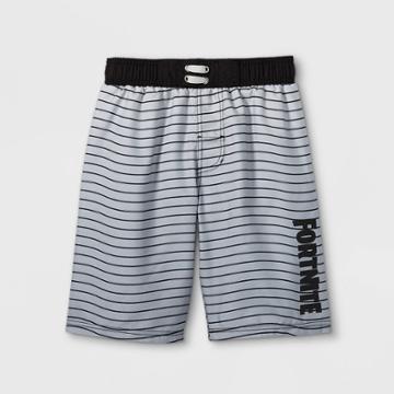 Boys' Fortnite Ombre Swim Trunks - Black/white