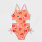 Toddler Girls' Dotted One Piece Swimsuit - Cat & Jack Coral/orange