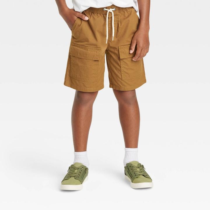 Boys' Twill Pull-on 'at The Knee' Cargo Shorts - Cat & Jack Brown