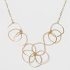 Statement Wire Flower Frontal Necklace - A New Day Gold