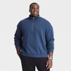 Men's Tall Standard Fit High Neck Zip-up Sweatshirt - Goodfellow & Co Dark Blue
