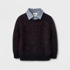 Toddler Boys' Sweater With Shirt Collar Genuine Kids From Oshkosh - Navy/red