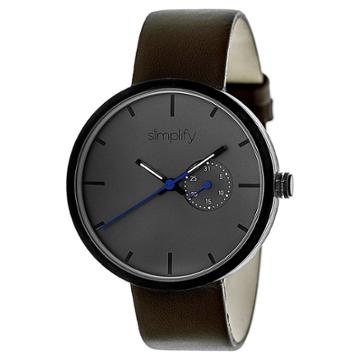 Target Simplify The 3900 Men's Leather Strap Watch - Dark Brown, Hot Fudge