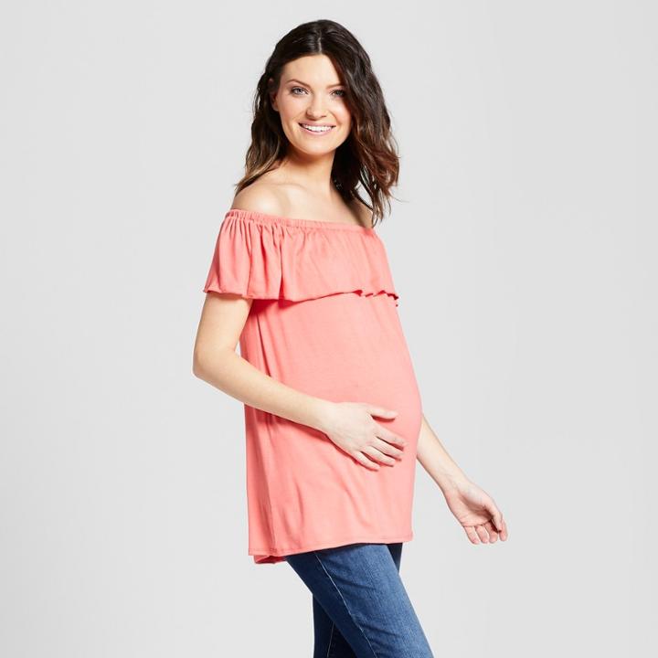 Macherie Maternity Short Sleeve Off The Shoulder Top - Ma Cherie Rosa