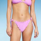 Women's Ruffle Multi Coverage Bikini Bottom - Wild Fable Pink Xxs