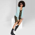 Women's Long Sleeve V-neck Button Front Thermal Top - Wild Fable Teal Xxl, Women's, Blue