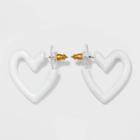 Sugarfix By Baublebar Mini Enamel Heart Earrings - White, Women's