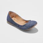 Women's Ona Wide Width Round Toe Ballet Flats - Mossimo Supply Co. Navy (blue) 7w,