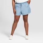 Women's Plus Size Railroad Striped Pull-on Shorts - Universal Thread Blue