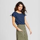 Women's Tie Sleeve T-shirt - Universal Thread Indigo Print