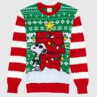 Men's Peanuts Snoopy Lights Ugly Holiday Sweater - Green