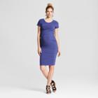 Maternity Short Sleeve Shirred T-shirt Dress - Isabel Maternity By Ingrid & Isabel Purple Marble Heather