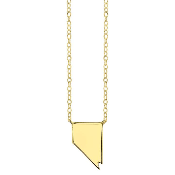 Los Angeles Footnotes State Pendant - Gold, Girl's, Nevada
