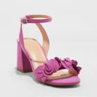 Women's Nichelle Floral Heel Pumps - A New Day Orchid
