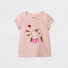 Toddler Girls' Hot Cocoa Cat Short Sleeve Graphic T-shirt - Cat & Jack Powder Pink