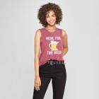 Women's Here For The Beer Graphic Tank Top - Awake Burgundy