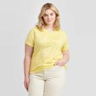 Women's Plus Size Short Sleeve Graphic T-shirt - Ava & Viv Yellow X, Women's, Green