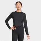 Women's Long Sleeve Cropped Top - All In Motion Black